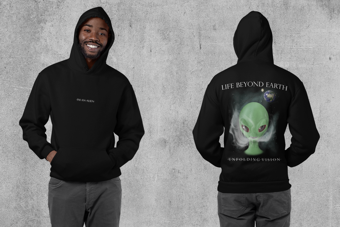 Stoned Alien Hoodie Schwarz